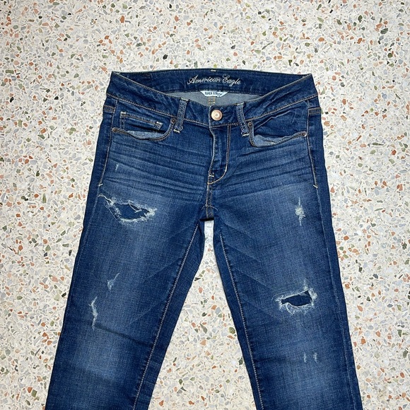 American Eagle distressed skinny jeans Size 6 Super Stretch - Picture 3 of 6